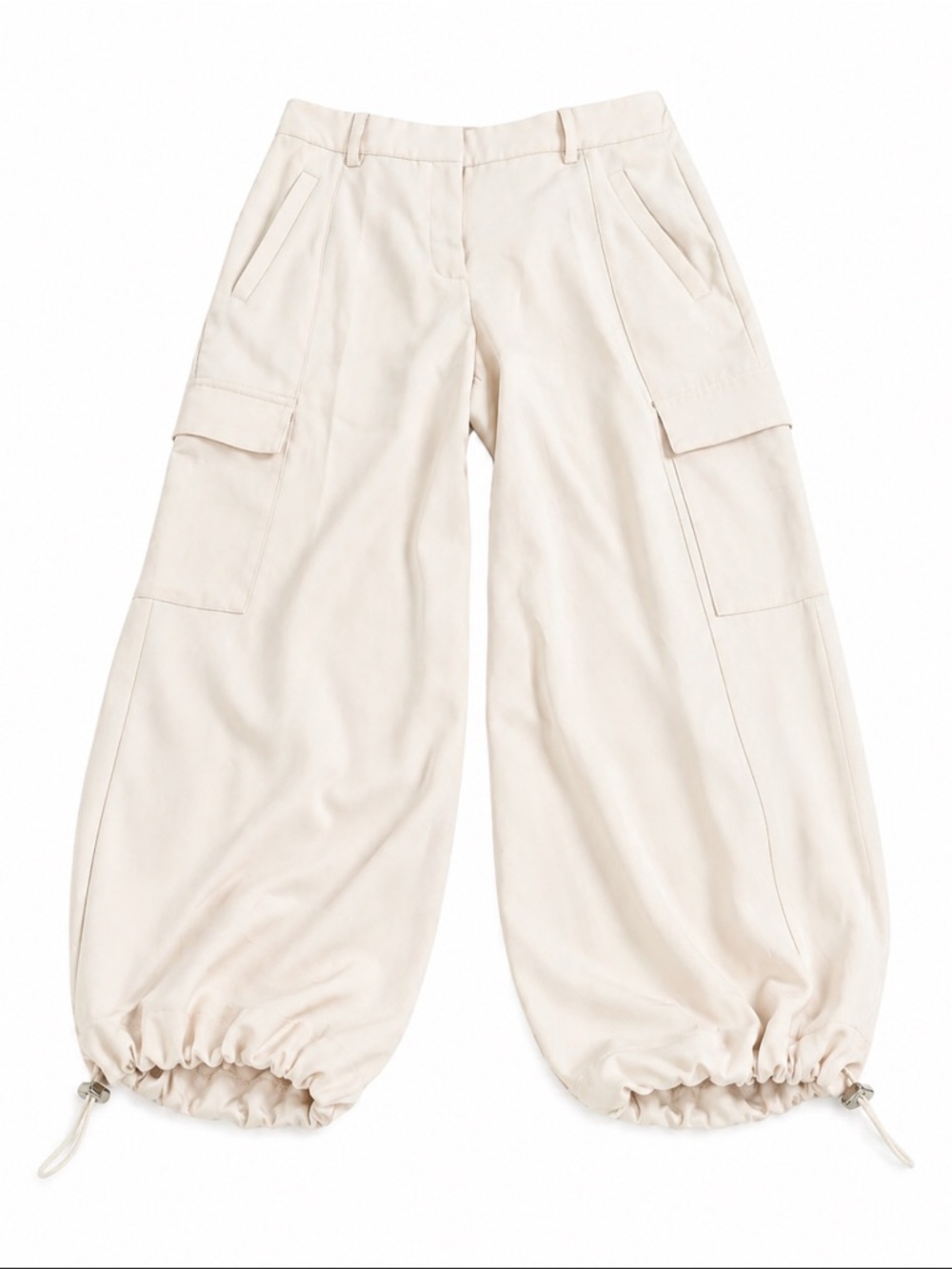 Express Cream Parachute Cargo Jogger Pants Size 4 Short